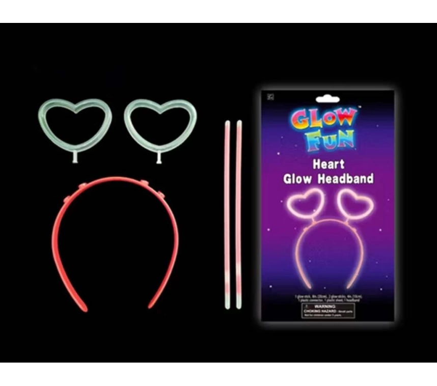 Nessiworld Glow Stick Karanlıkta Yanan Fosforlu Kalp Taç 12 Adet