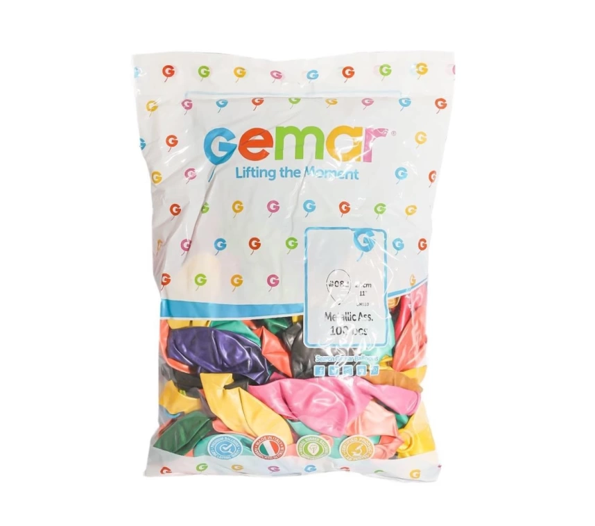 Nessiworld GM-110-82 Metalik Karışık Renk Balon 100 Adet-Dinamik Oyuncak