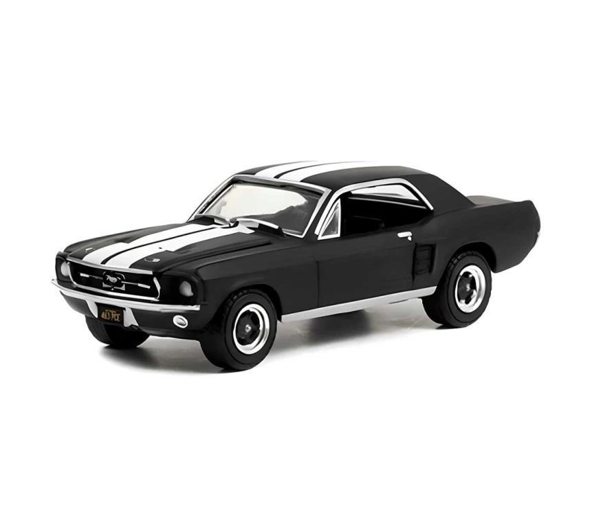 NessiWorld Greenlight 1:64 1967 Ford Mustang Coupe In Black With White Stripes