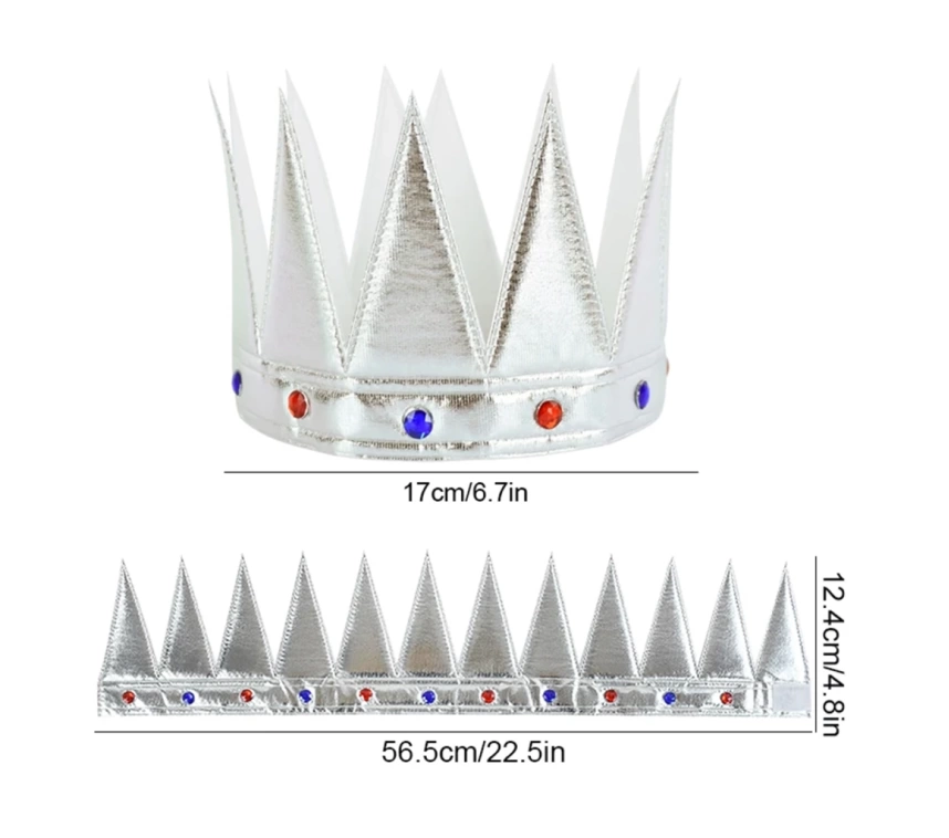 NessiWorld GümüşRenkEvaYumuşakKralKraliyetTacıYetişkinÇocukUyumlu55cm