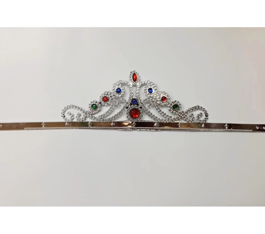 NessiWorld GümüşRenkPlastikPrensesTacıKraliçeTacı60cm