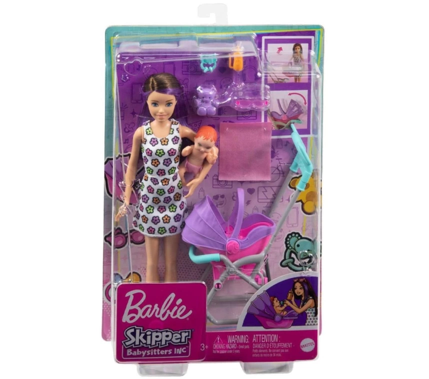 Nessiworld GXT34 Mor Saçlı Skipper Bebek Bakıcısı  ve Oyun Seti