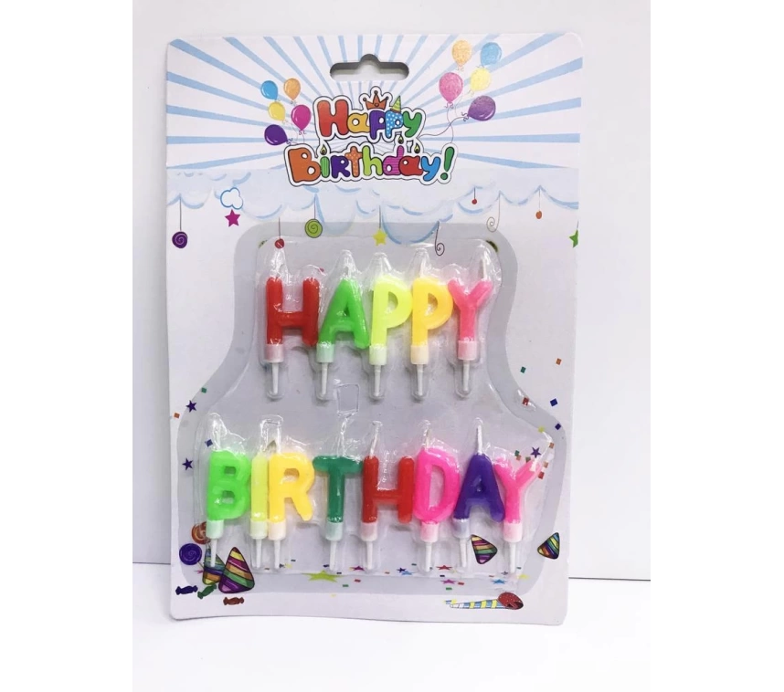 Nessiworld Happy Birthday Yazılabilen Rengarenk Doğum Günü Mumu
