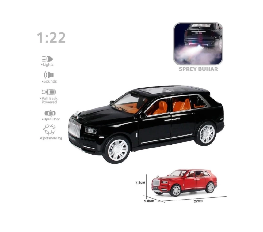 Nessiworld HCL-506A Çek Bırak 1:22 Sesli Ve Işıklı Buharlı RR-Lüx Metal Jeep