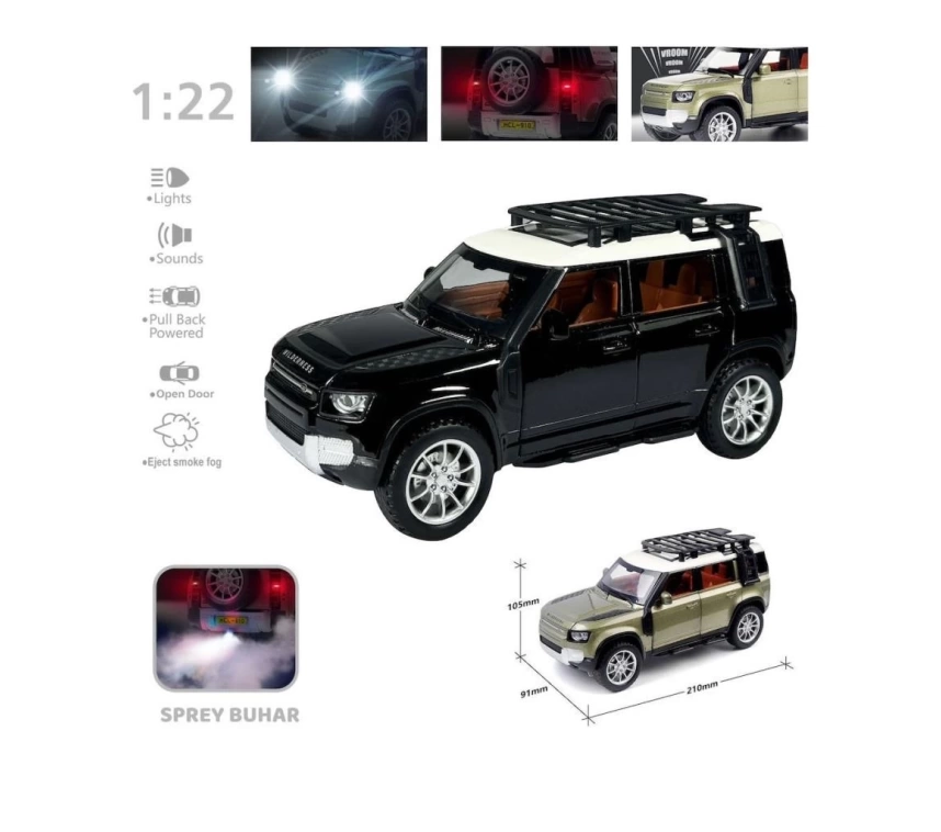 Nessiworld HCL-510A Çek Bırak 1:22 Sesli Ve Işıklı Buharlı DF Metal Jeep