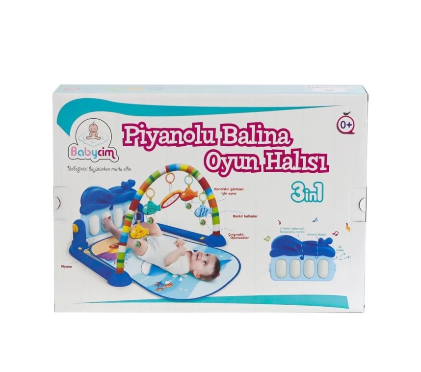Nessiworld  HE0631 Babycim Pianolu Balina Oyun Halısı -Birliktoys