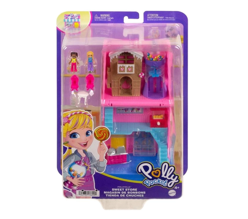 Nessiworld  HNB03 Polly Pocket Pollyville Şeker Dükkanı Oyun Seti