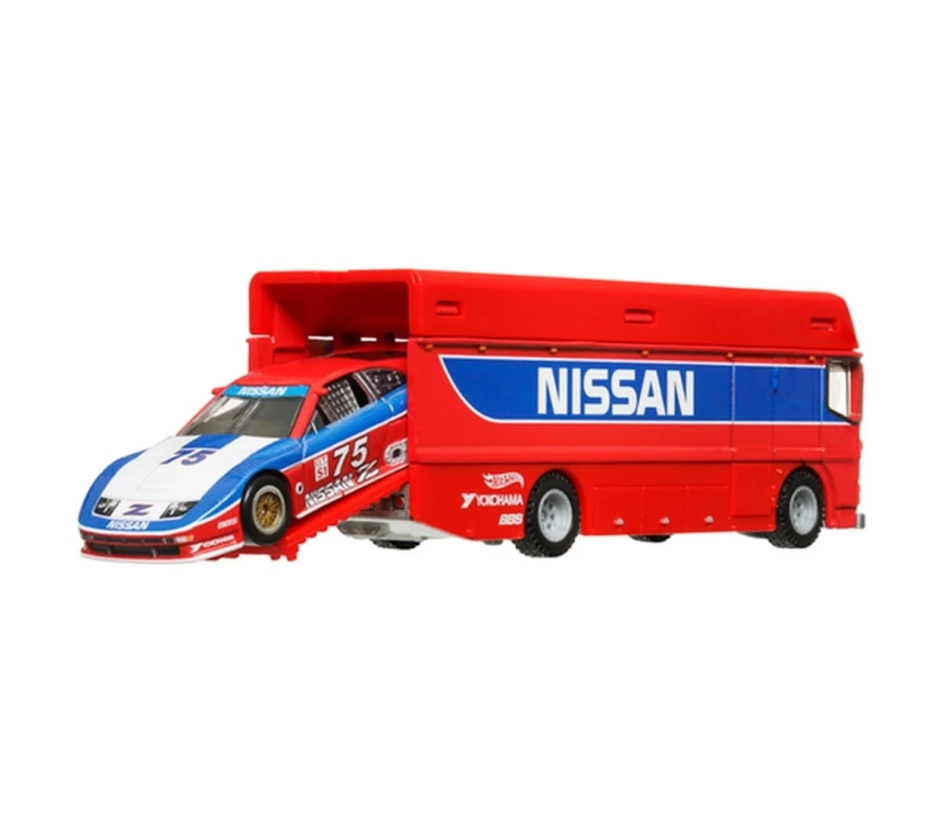 Nessiworld Hot Wheels Premium Team Transport Euro Hauler & 94 Nissan 300 ZX GTS HRV44