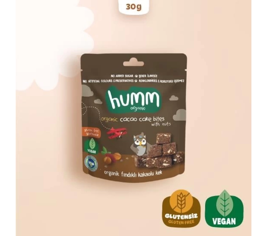 Nessiworld Humm Organik Fındıklı Kakaolu Vegan Kek 30 Gr