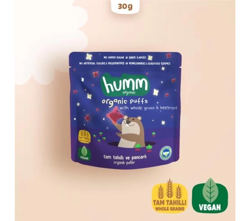 Nessiworld Humm Organik Pancarlı ve Tam Tahıllı Puflar 30 Gr