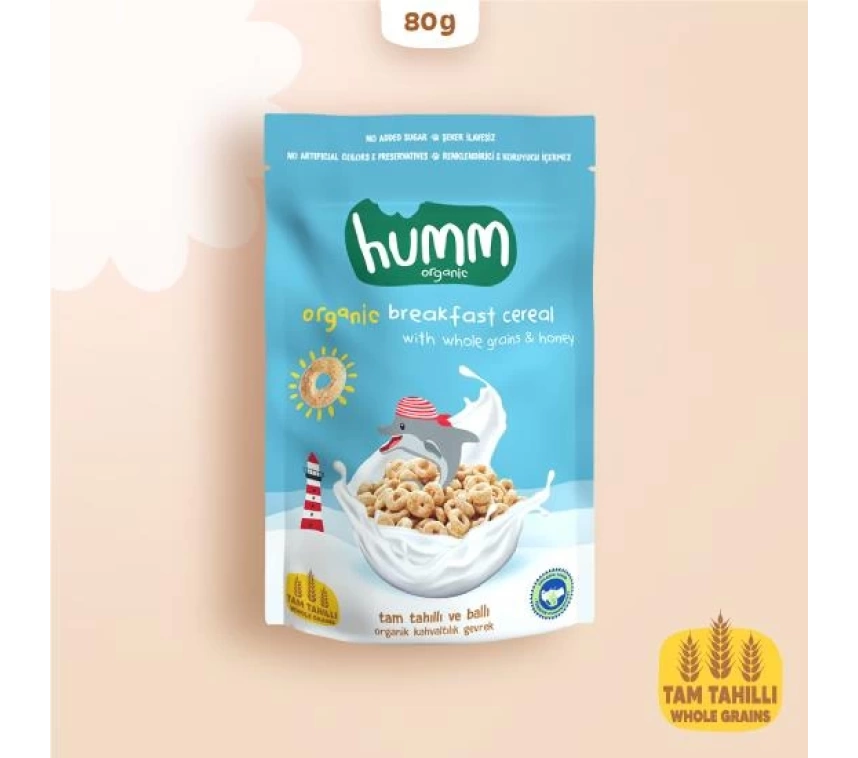 Nessiworld Humm Organik Tam Tahıllı ve Ballı Kahvaltılık Gevrek 80 Gr