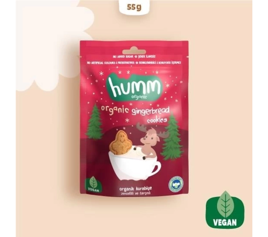 Nessiworld Humm Organik Zencefilli ve Tarçınlı Vegan Kurabiye 55 Gr