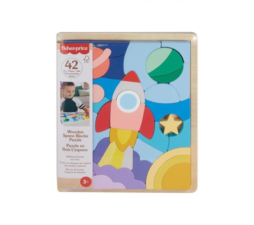 Nessiworld HXY42 Fisher-Price Ahşap Uzay Yapboz