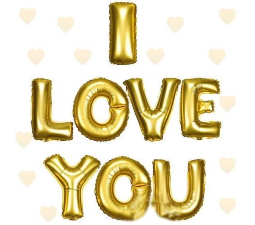 Nessiworld I Love You Folyo Balon Altın Renk 35 CM