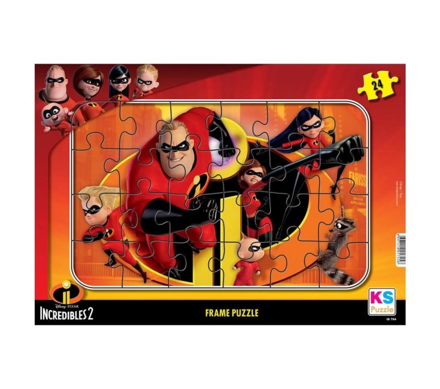 Nessiworld INC 704 Incredibles 2 Frame Puzzle 24 Parça