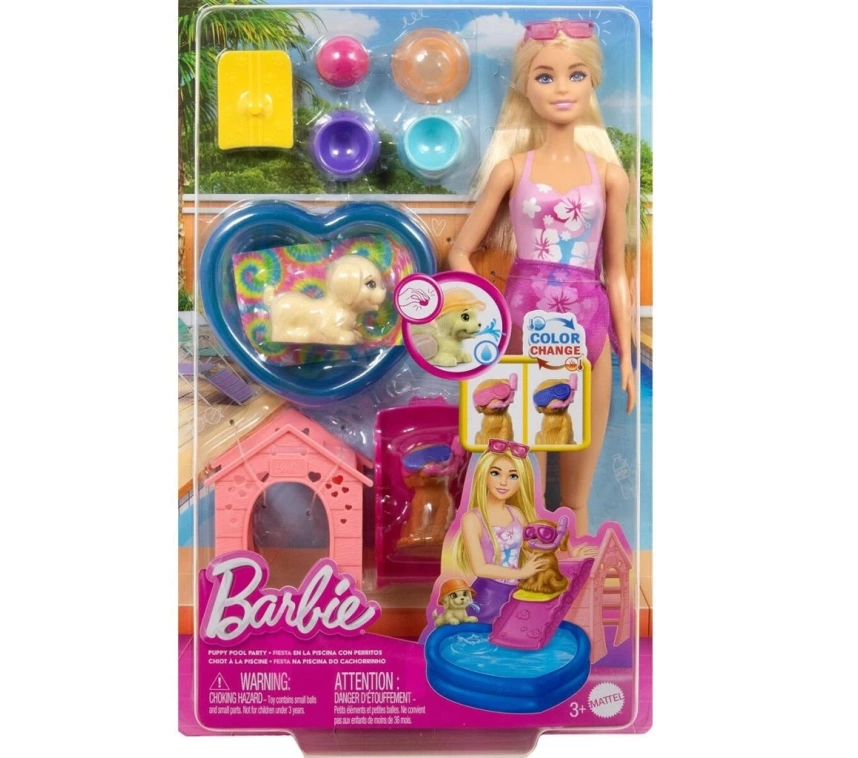 Nessiworld JBF35 Barbie Köpekçikle Havuz Partisi Oyun Seti
