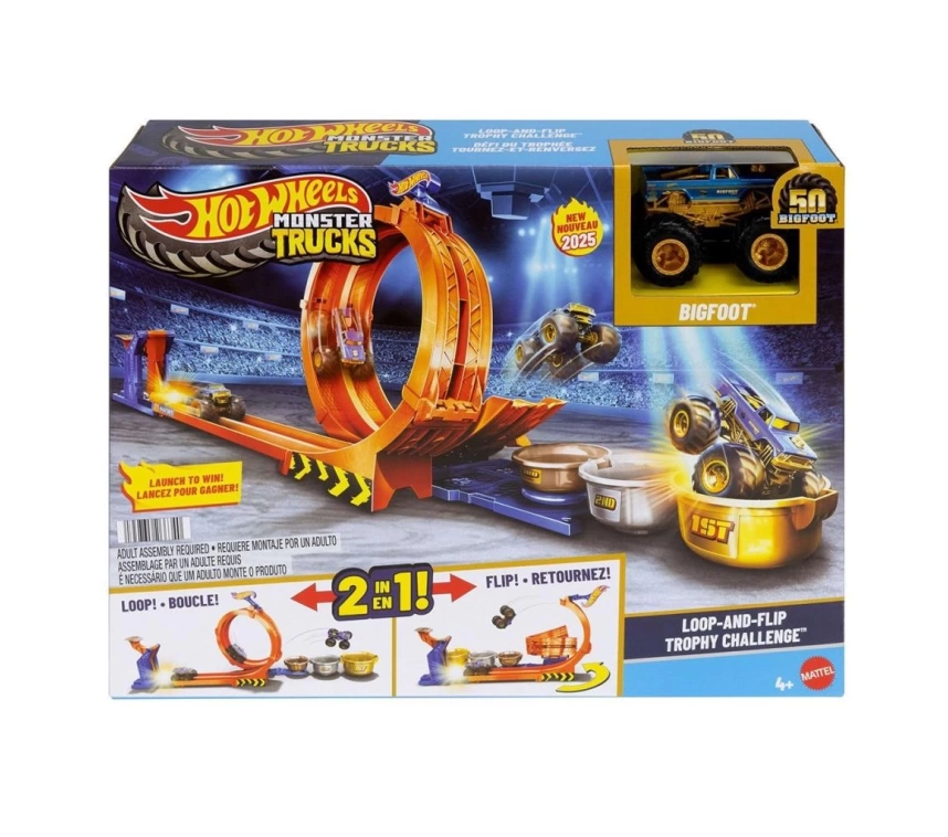 Nessiworld JBX64 Hot Wheels Monster Trucks Döngü ve Takla Bigfoot Oyun Parkuru