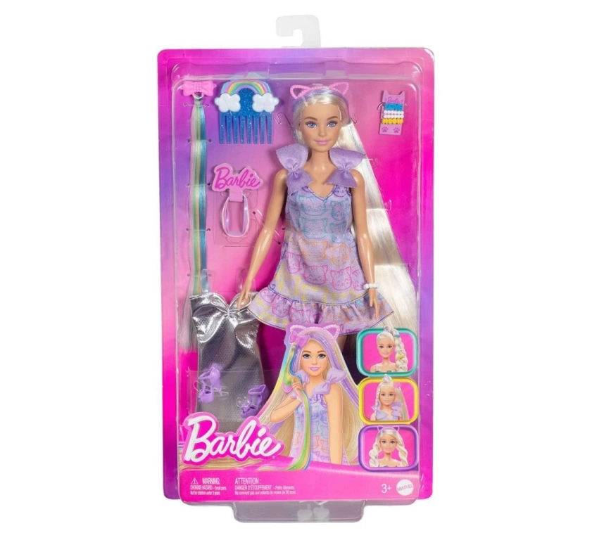 Nessiworld  JCT72 Barbie Upuzun Muhteşem Saçlı Bebek - Saç Tasarım Oyun Seti