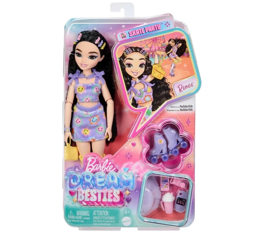 Nessiworld JFX99 Rene - Barbie Dream Besties Paten Partisi Rene Bebek ve Aksesuarları