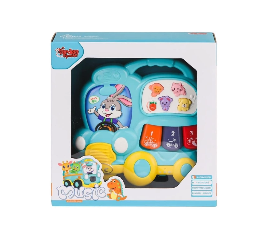 Nessiworld JLG-855-63A Işıklı ve Müzikli Otobüs Bebek Piano -Vardem Oyuncak