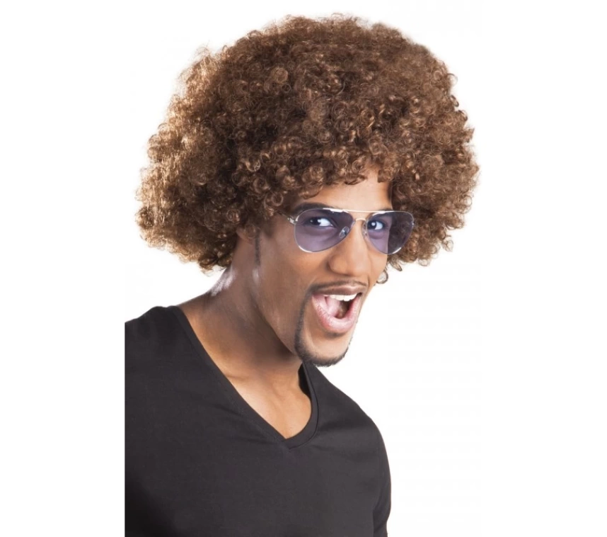 NessiWorld Kahve Renk Kıvırcık Afro Bonus Peruk