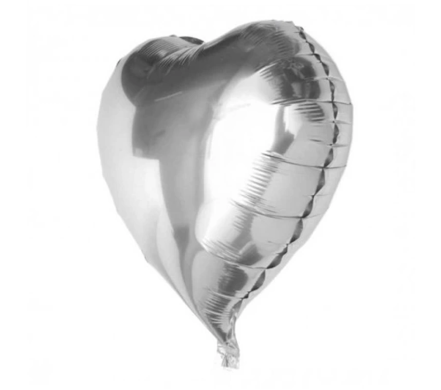 Nessiworld Kalp Balon Folyo Gümüş 60 cm 24 inç