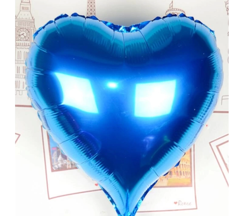 Nessiworld Kalp Uçan Balon Folyo Mavi 80 cm 32 inç