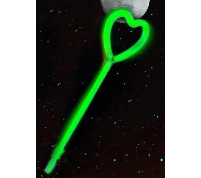 Nessiworld Karanlıkta Yanan Glow Stick Partisi Kalp Şekilli Asa Sopa 6 Renk 6 Adet