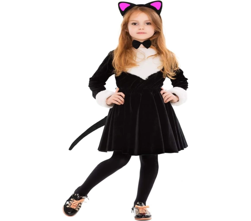 Nessiworld   Kedi Kulak Taç Kuyruk ve Papyon 3 lü Set Çocuk Boy Fuşya Renk
