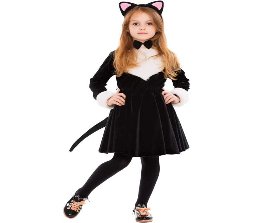 Nessiworld   Kedi Kulak Taç Kuyruk ve Papyon 3 lü Set Çocuk Boy Pembe Renk