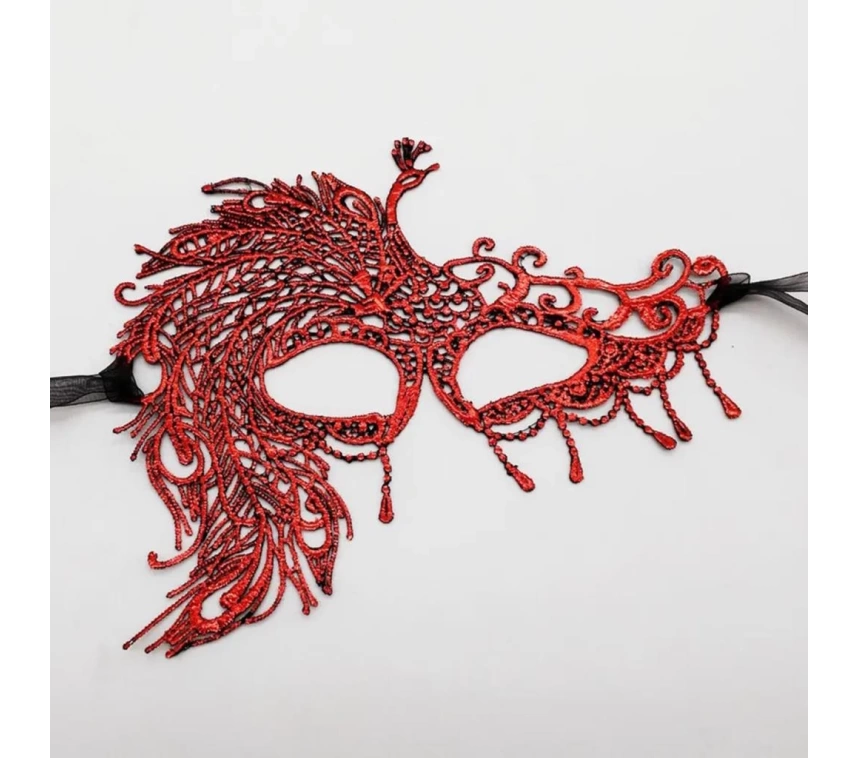 Nessiworld Kırmızı Dantel Masquerade Maskesi 4 No
