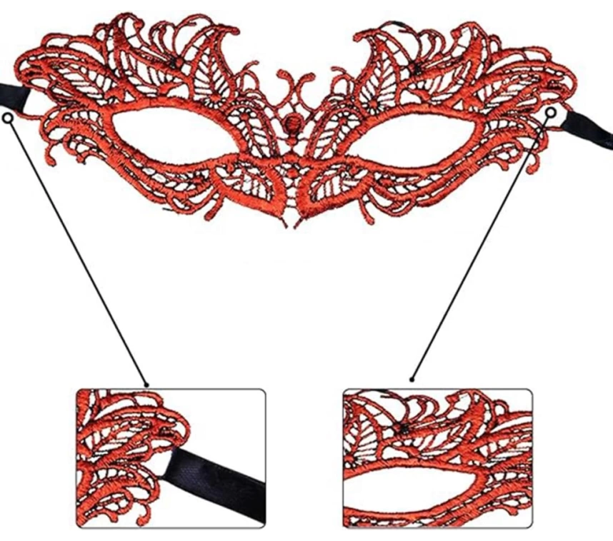 Nessiworld Kırmızı Dantel Masquerade Maskesi 5 No