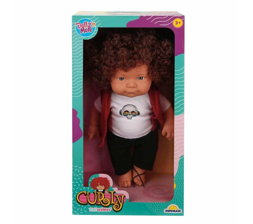 Nessiworld Kıvırcık Saçlı Curly Bebek 35 cm