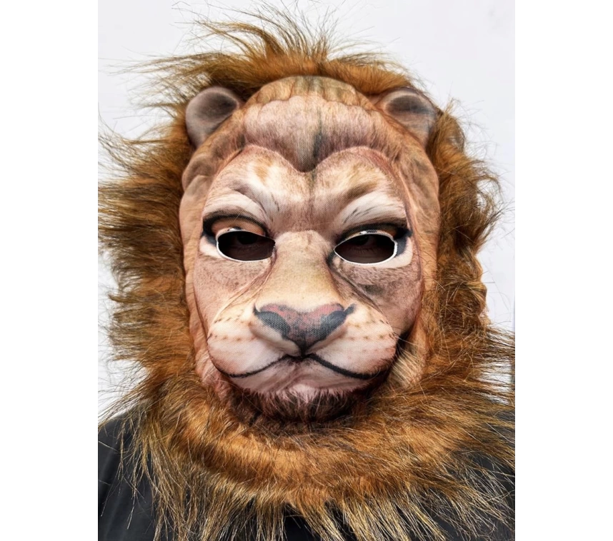 NessiWorld Koyu Kahve Yeleli Aslan Maskesi Mega Eva Malzeme Peluş Maske 1 No
