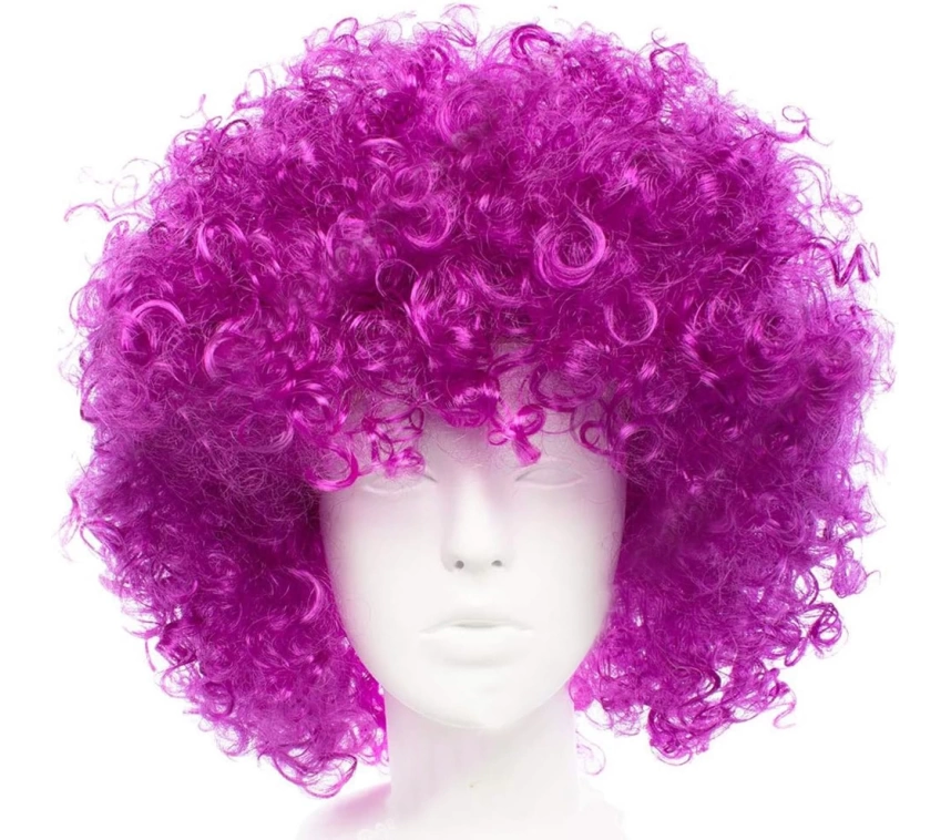 Nessiworld Koyu Mor Renk Violet Afro Bonus Saç Peruk