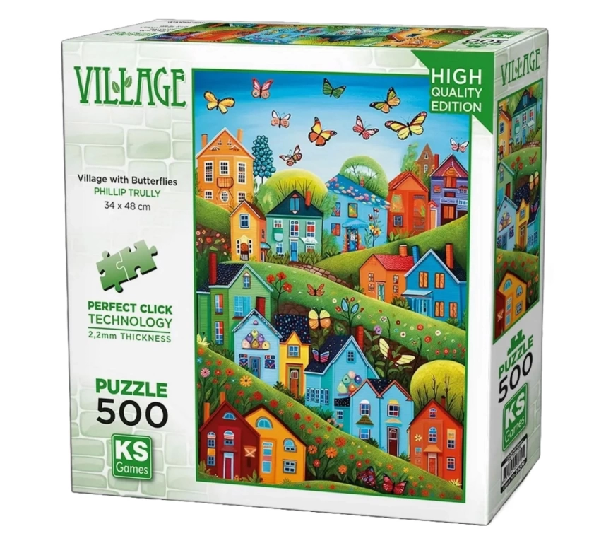 Nessiworld KS Games Village with Butterflies Puzzle 500 Parça 20079