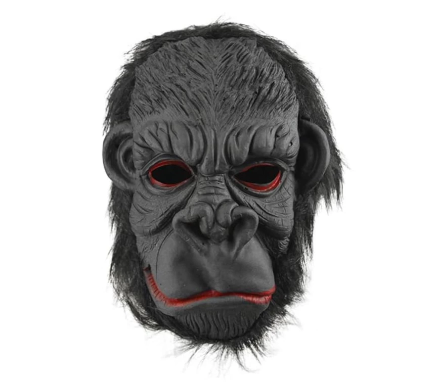 Nessiworld   Lateks Goril Maskesi Maymun Maskesi Et Maskesi Orangutan Siyah Saçlı 3 No