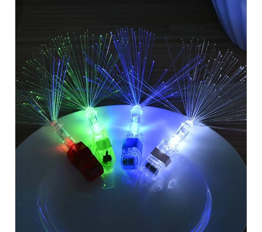 Nessiworld Led Işıklı Renkli Püsküllü Parmak Işığı 4 Renk 4 Adet
