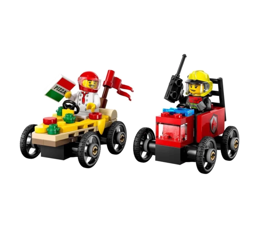 Nessiworld LEGO City Pizza Arabası İtfaiye Kamyonuna Karşı Yarış Arabası Paketi 60458