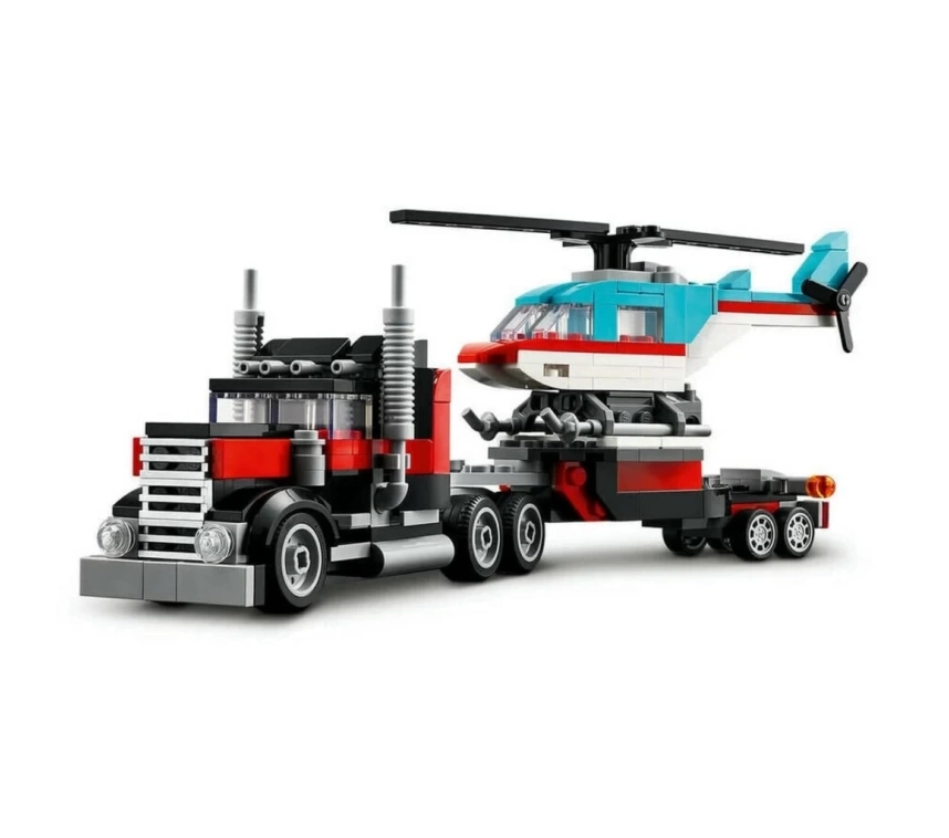 Nessiworld LEGO Flatbed Truck with Helikopter