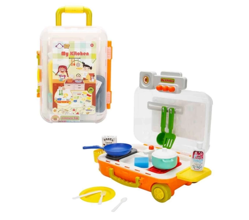 Nessiworld Little Chef Çekçekli Bavul Mutfak Seti 24 Parça