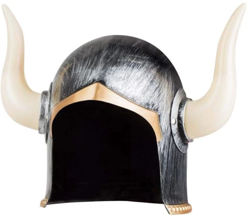 Nessiworld Mega Boynuzlu Viking Ivar Kaskı Eskitilmiş Desen Gümüş Renk