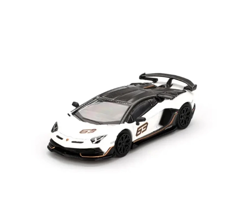 Nessiworld Mini GT 1/64 Lamborghini Aventador SVJ 63 Bianco Asopo