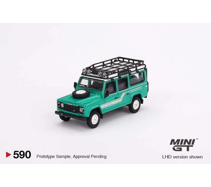 NessiWorld Mini GT 1/64 Land Rover Defender 110 1985 County Station Wagon Trident Green