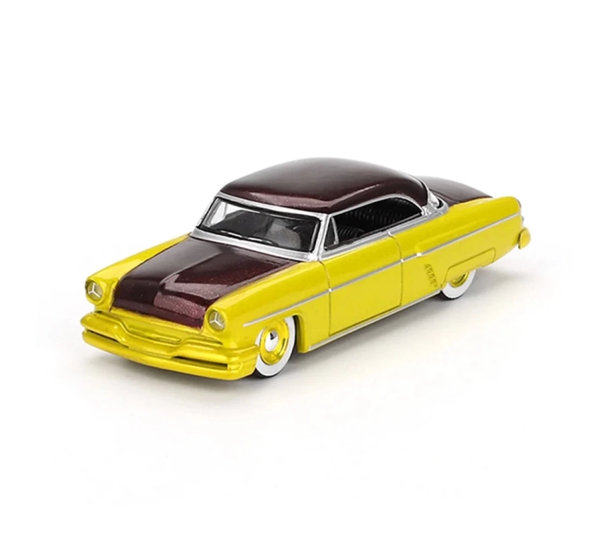 Nessiworld Mini GT 1/64 Lincoln Capri Hot Rod 1954 Lime Yellow Blister Paket