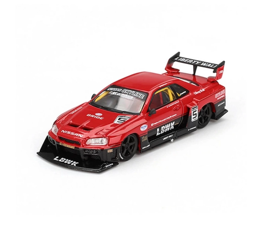 Nessiworld Mini GT 1/64 Nissan LB-ER34 Super Silhouette SKYLINE Red/Black