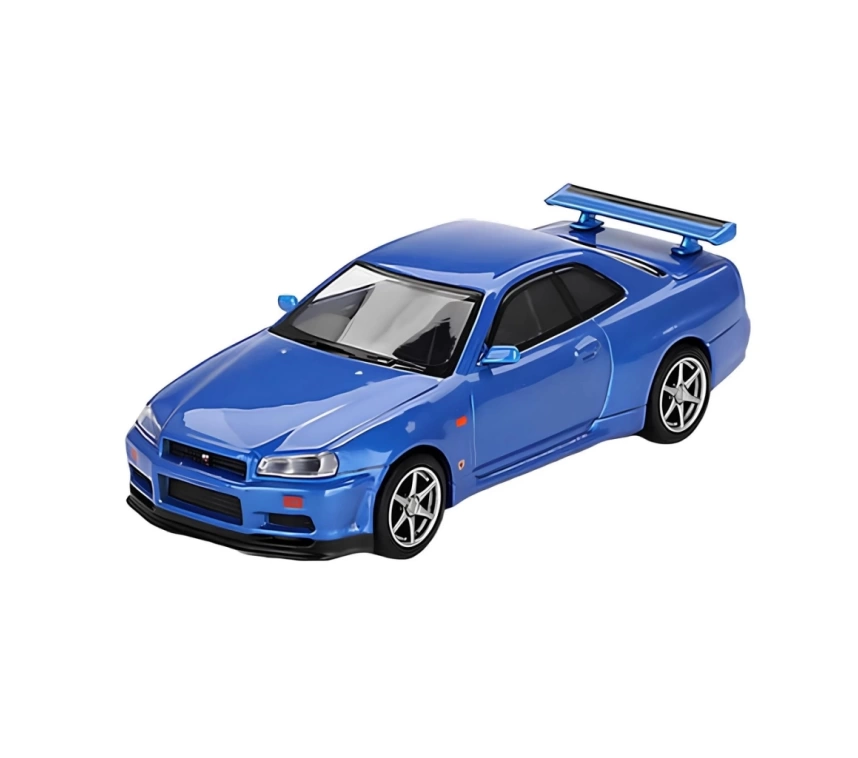 Nessiworld Mini GT 1/64 Nissan Skyline GT-R (R34) V-Spec Bayside Blue