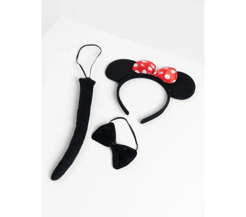 Nessiworld   Minnie Mouse Kostüm Seti Taç Kuyruk Papyon Gösteri Seti