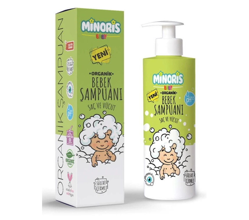 Nessiworld  Minoris Baby Organik Bebek Saç ve Vücut Şampuanı 400ml
