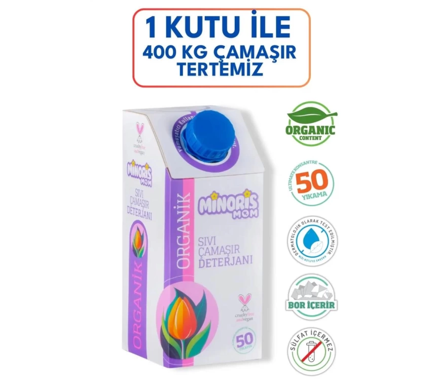 Nessiworld Minoris MOM Organik Sıvı Çamaşır Deterjanı 1 Lt 50 Yıkama